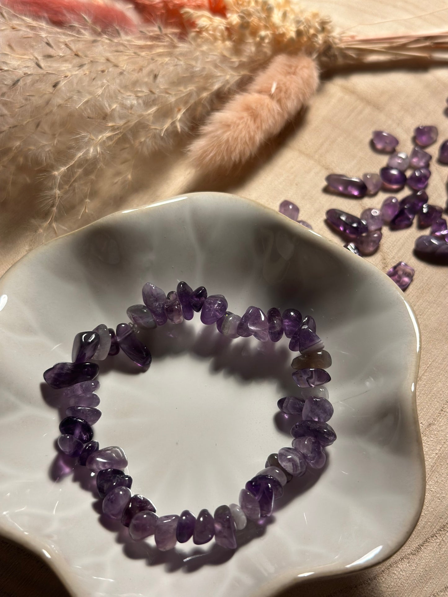 Amethyst Splitterarmband – Handgemachtes Edelsteinarmband