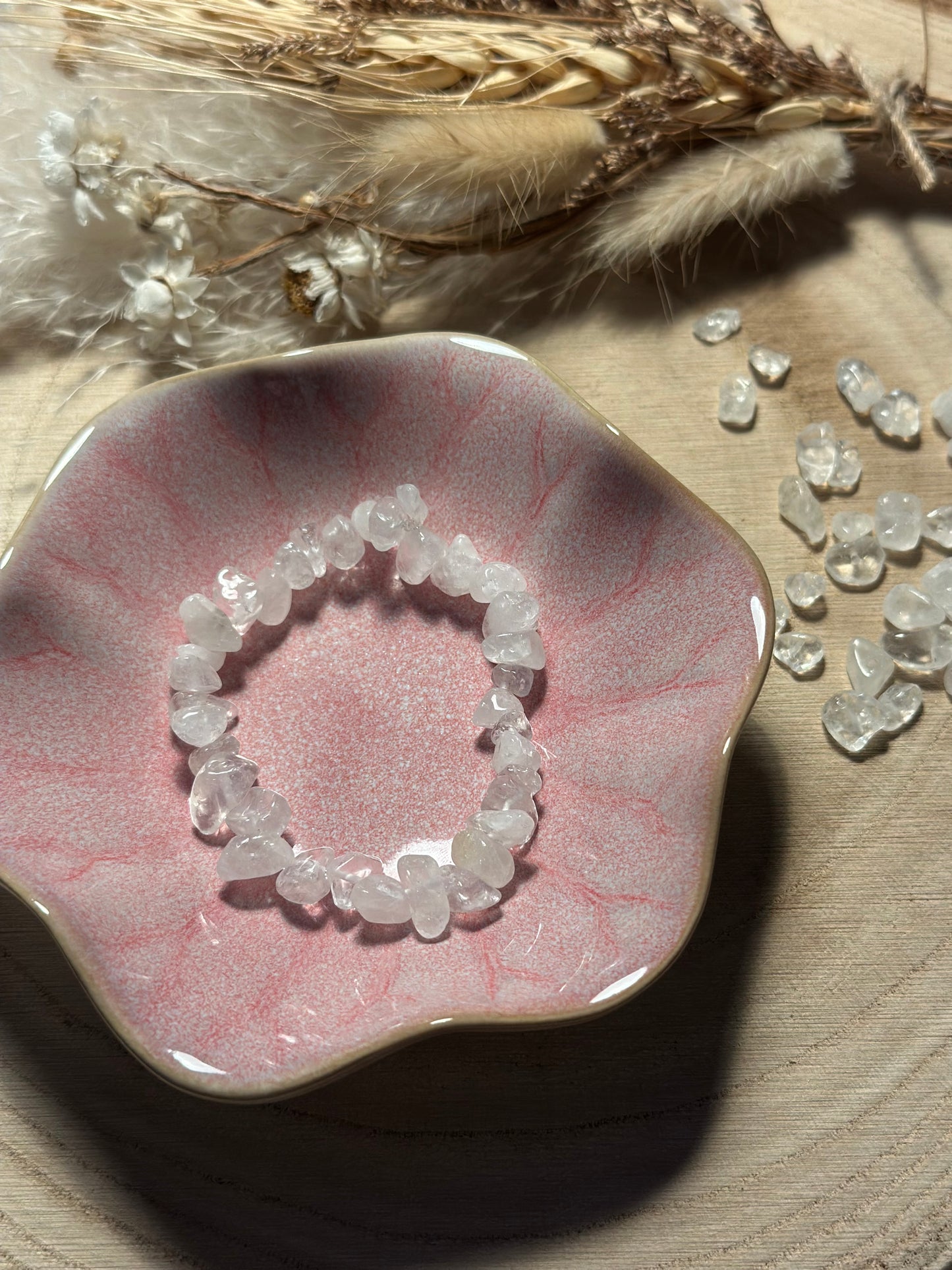 Bergkristall Splitterarmband – Handgemachtes Edelsteinarmband – Energie & Klarheit