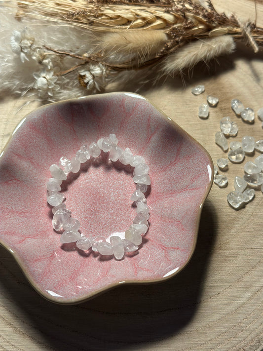 Bergkristall Splitterarmband – Handgemachtes Edelsteinarmband – Energie & Klarheit