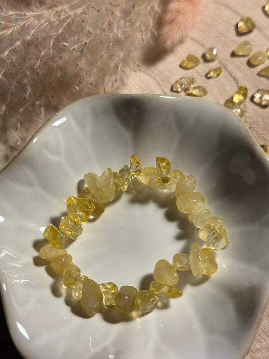 Citrin Splitterarmband – Handgemachtes Edelsteinarmband – Lebensfreude & Energie
